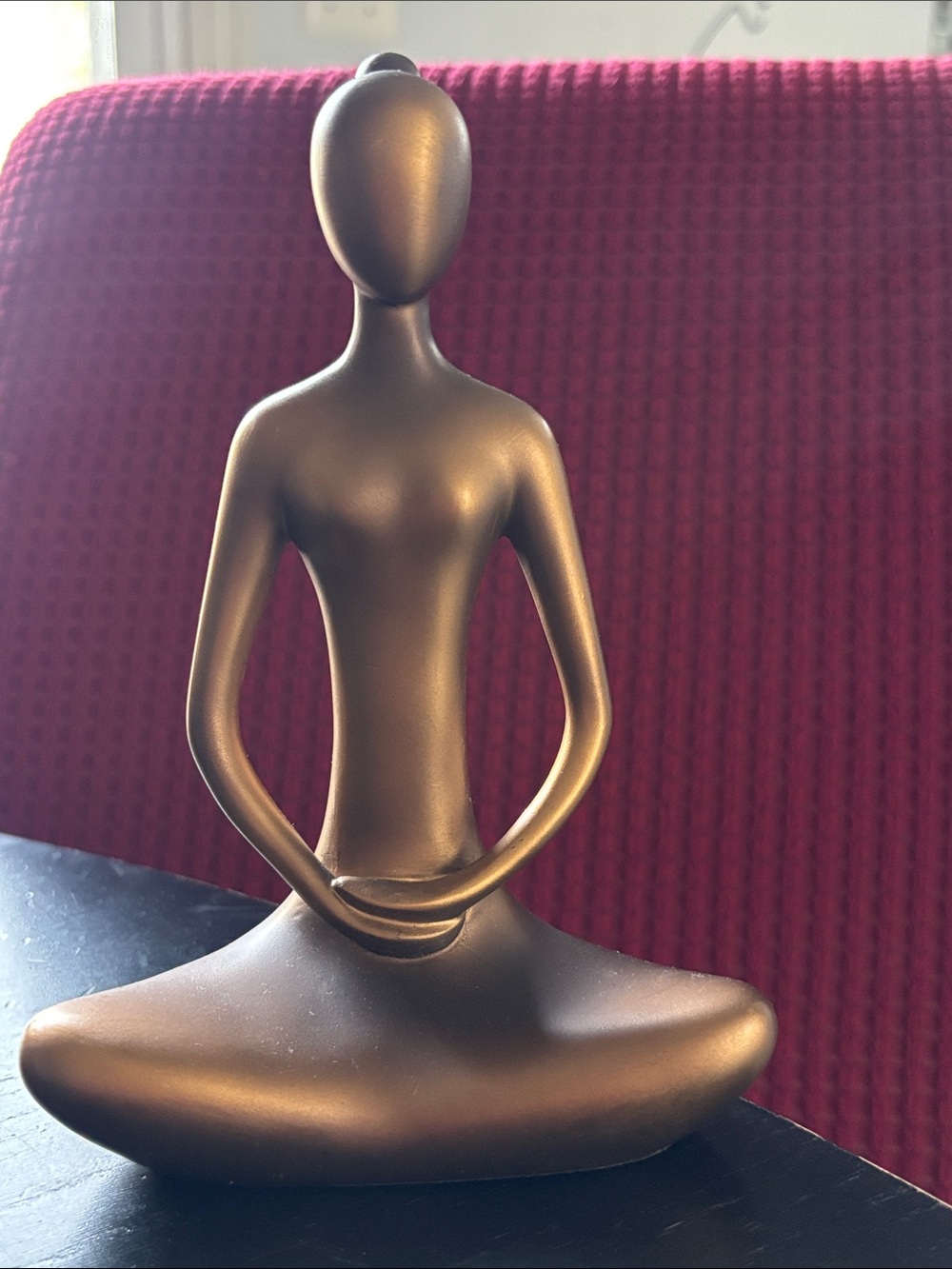 Minimalist Gold Meditation Sculpture - Home Art Decor. Yoga.